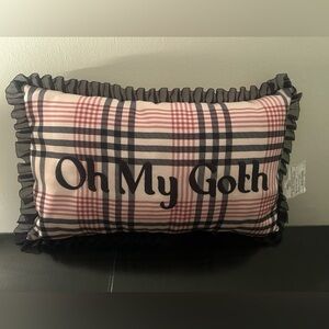 Plaid 'Oh My Goth' Decorative Pillow